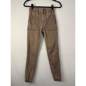 American Eagle Jogger Pants 0 Brown Utility High Rise Elastic Waist Regular